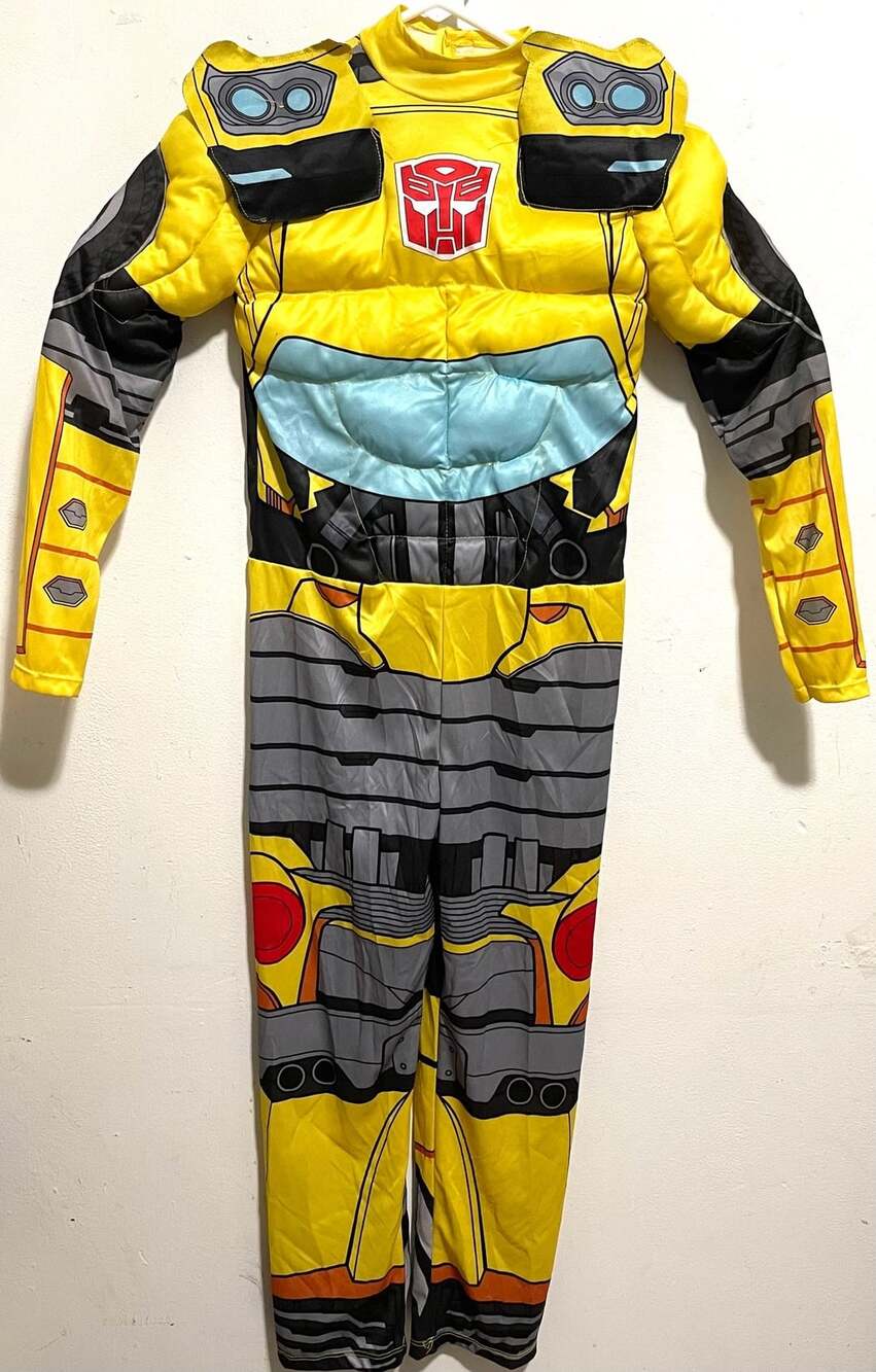 Transformers Bumblebee Costume Size M (8-10) Deluxe Muscle Jumpsuit
